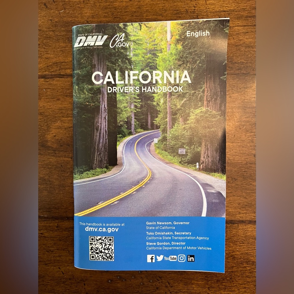 California Driver's Handbook DMV English Driver License Permit Test Manual